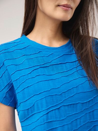 Strukturshirt Welle Königsblau