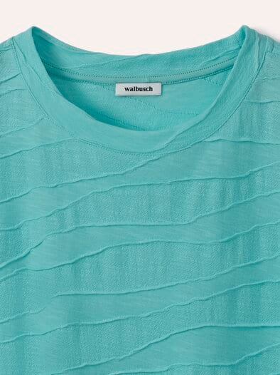 Strukturshirt Welle Wasserblau
