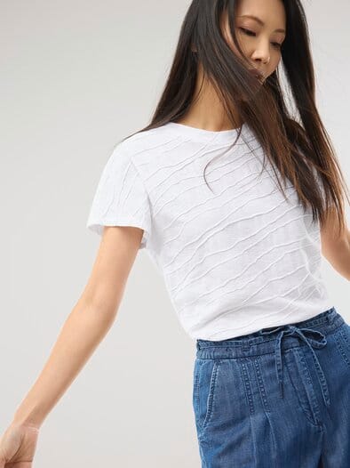 Strukturshirt Welle Weiß