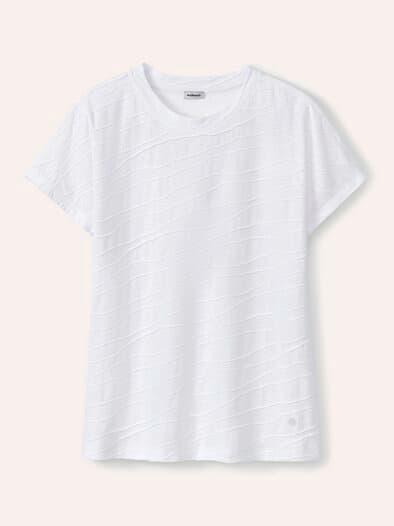 Strukturshirt Welle Weiß