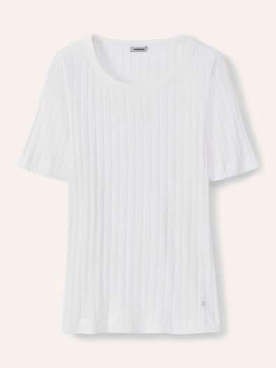 Baumwollshirt Rippenstruktur Offwhite