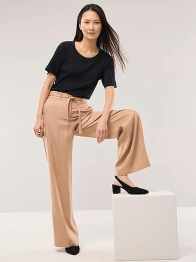 Baumwollshirt Rippenstruktur Schwarz