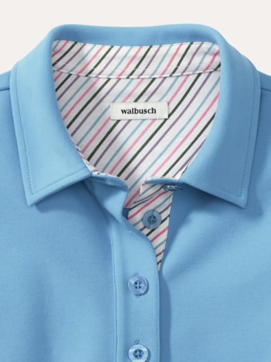 Edeljersey Polo Ozeanblau