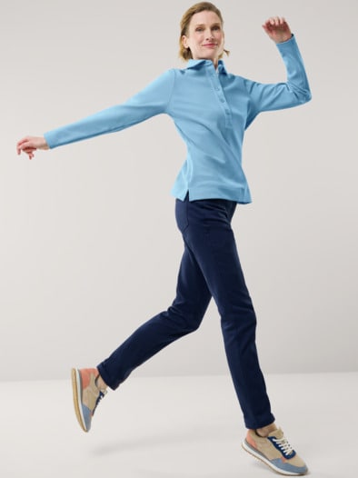 Edeljersey Polo Ozeanblau