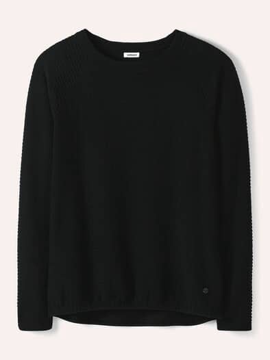 Sweatshirt mit Struktur Schwarz