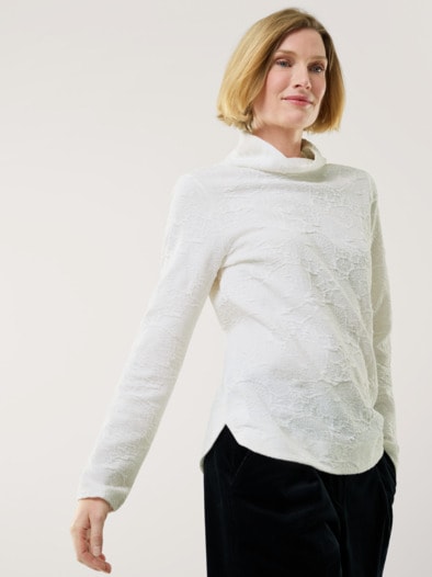 Reliefjacquard Sweatshirt Offwhite