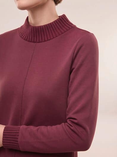 Sweatshirt mit Strick Merlot