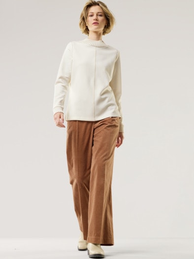 Sweatshirt mit Strick Offwhite