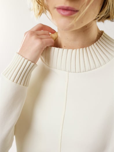 Sweatshirt mit Strick Offwhite