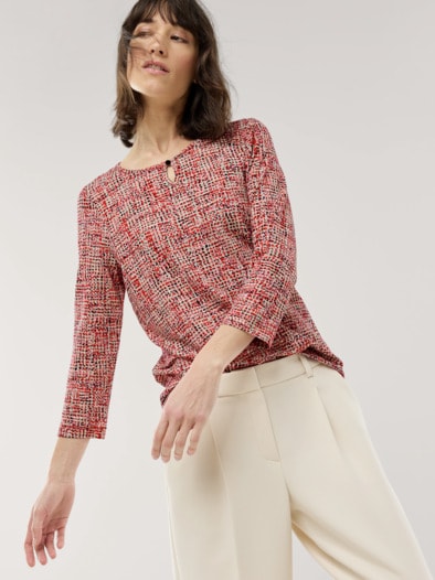 Viskoseshirt Bouclelook Multicolor