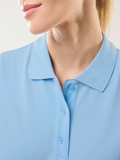 Pimacotton Basic Polo  Halbarm Skyblue