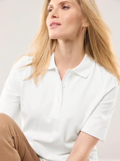 Pimacotton Basic Polo  Halbarm Offwhite