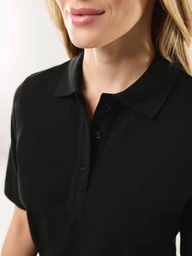 Pimacotton Basic Polo  Halbarm Schwarz