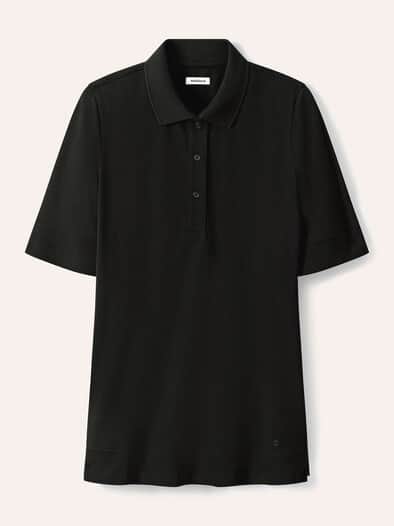 Pimacotton Basic Polo  Halbarm Schwarz
