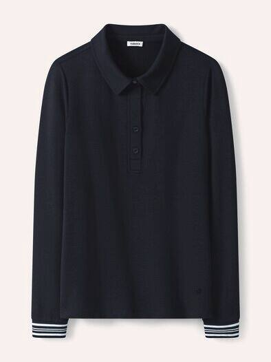 Poloshirt Contrastdetail Nachtblau