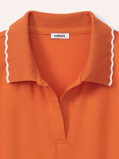 Poloshirt Wellenkante Dunkelorange