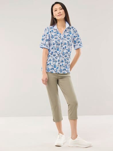 Extraglatt Polo Blume Meerblau