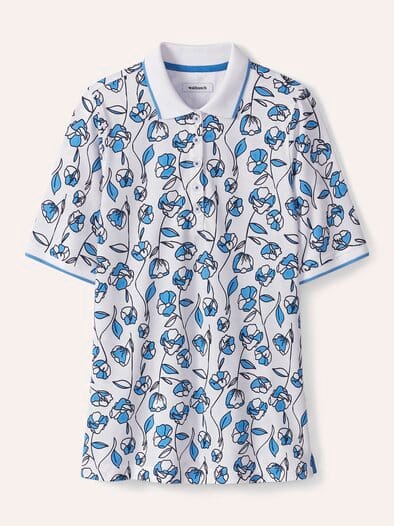 Extraglatt Polo Blume Meerblau