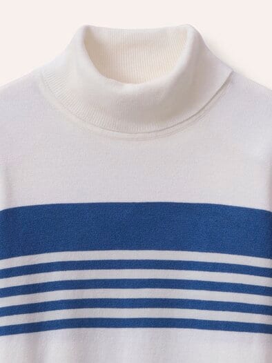 Viskose Rolli Hautschmeichler Streifen Rauchblau/Offwhite