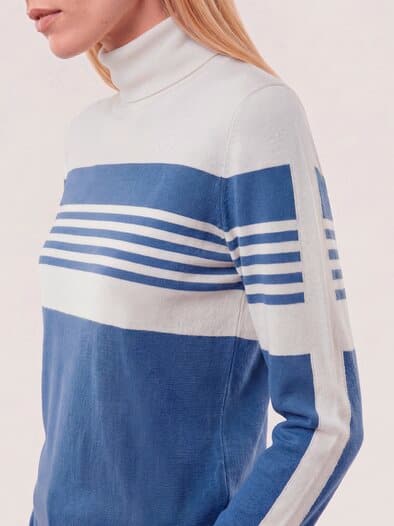 Viskose Rolli Hautschmeichler Streifen Rauchblau/Offwhite