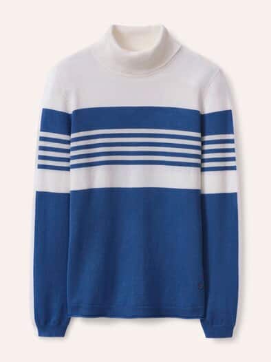 Viskose Rolli Hautschmeichler Streifen Rauchblau/Offwhite