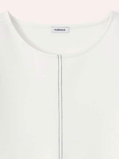 Edeljerseyshirt mit Zierstich Weiß
