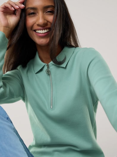 Rippenpolo Zip&Go Gletschergrün