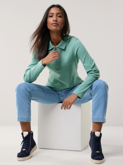 Rippenpolo Zip&Go Gletschergrün
