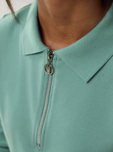 Rippenpolo Zip&Go Gletschergrün