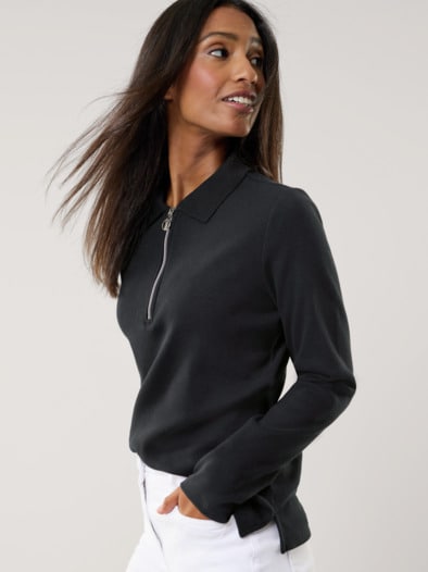 Rippenpolo Zip&Go Schwarz