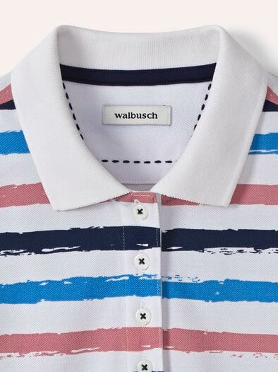 Poloshirt Frischekick Weiß gestreift