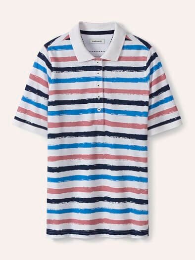 Poloshirt Frischekick Weiß gestreift