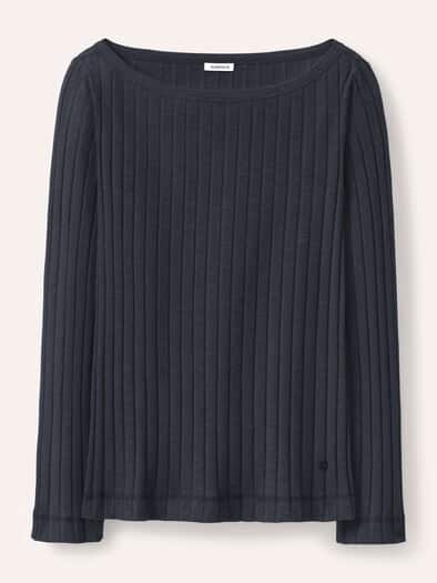 Shirt mit Rippenstruktur LA Schwarz