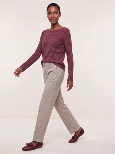 Shirt mit Rippenstruktur LA Merlot