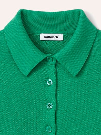 Polo-Pullover mit Seide Kleegrün