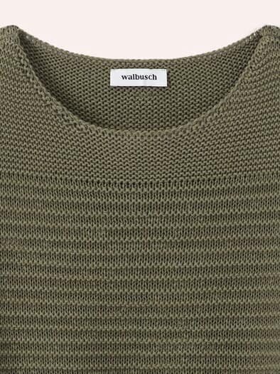Pullover aus Bändchengarn Khaki