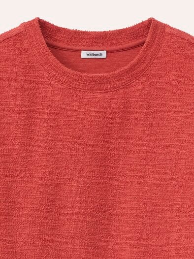 Shirt in Boucleoptik Ziegelrot