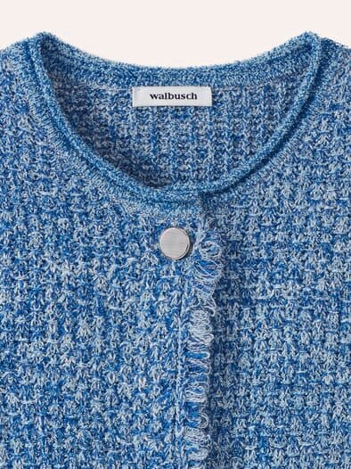 Fancy Longstrickjacke Blau/Offwhite