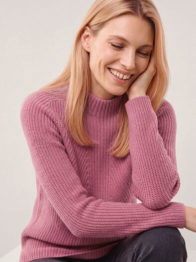 Cashmino Pullover Nahtlos Rosenholz