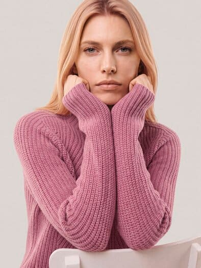 Cashmino Pullover Nahtlos Rosenholz