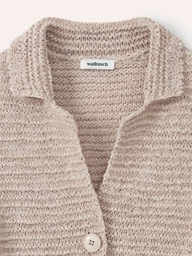 Strickjacke mit Leinen Natur
