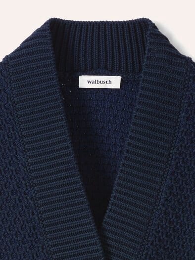 Strickweste mit Waffelstruktur Nachtblau