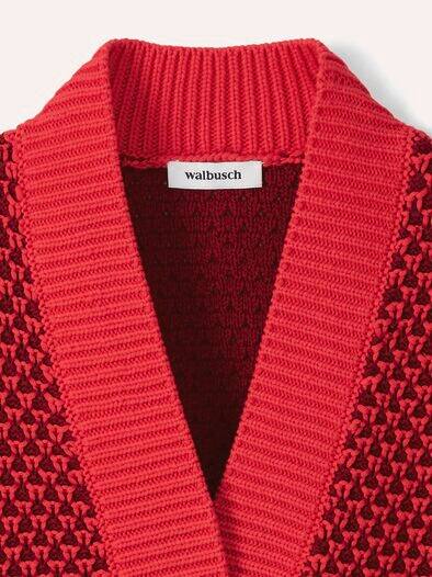 Strickweste mit Waffelstruktur Signalrot