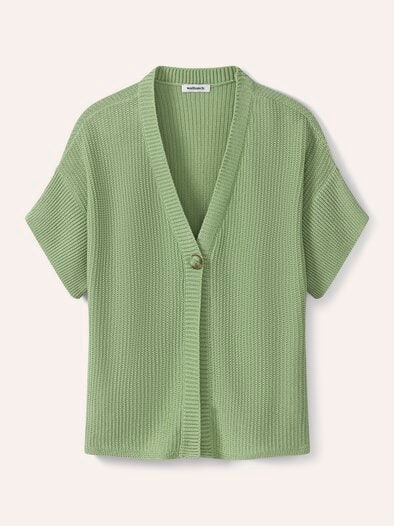 Strickweste Strukturmuster Salbei