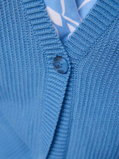 Strickweste Strukturmuster Jeansblau