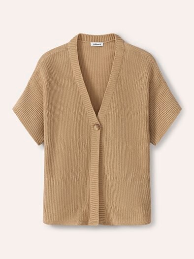 Strickweste Strukturmuster Sand