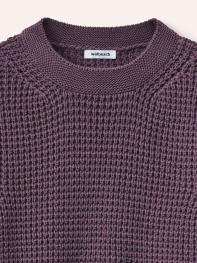Baumwollpullover in Waffelstruktur Mauve