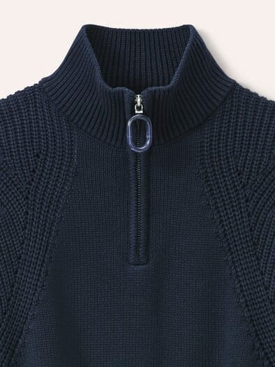 Pullover mit Troyerkragen Nachtblau