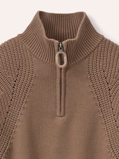 Pullover mit Troyerkragen Praline