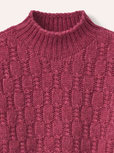 Pullover mit Zopfmuster Hellchianti